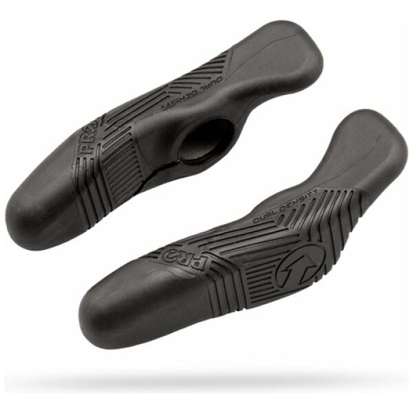 Pro Bar Ends Anatomisch Zwart/Wit Rubber
