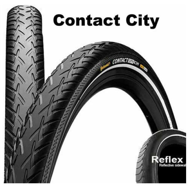 Continental buitenband Contact City SafetySystem Breaker, draadband, voor E-bikes tot Zwart